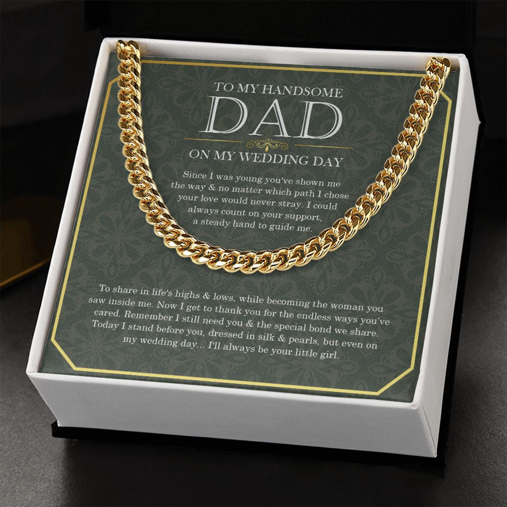 Becoming A Woman cuban link chain gold standard box