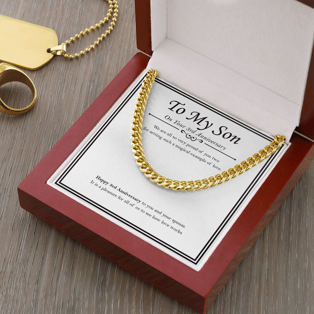 Magical Example Of Love cuban link chain gold luxury led box