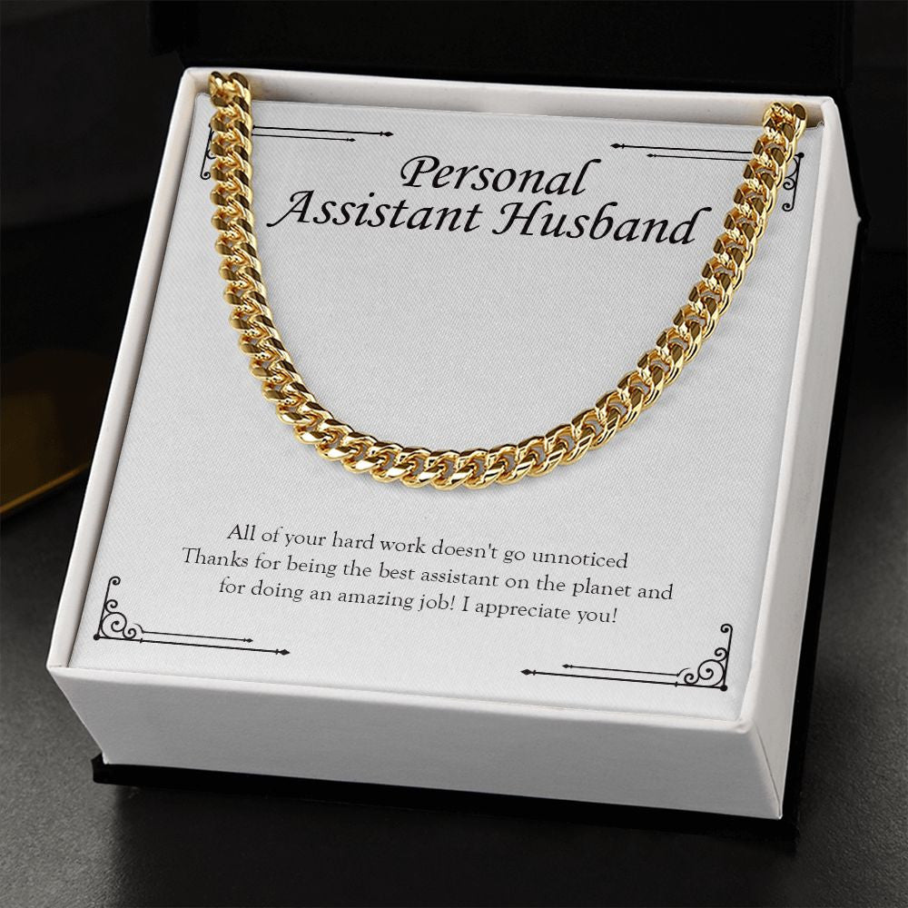 Work Doesn't Go Unnoticed cuban link chain gold standard box