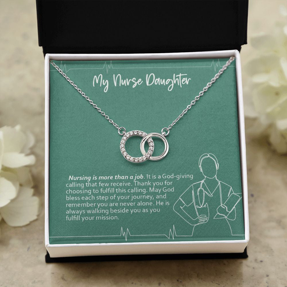 God-giving Calling double circle necklace close up