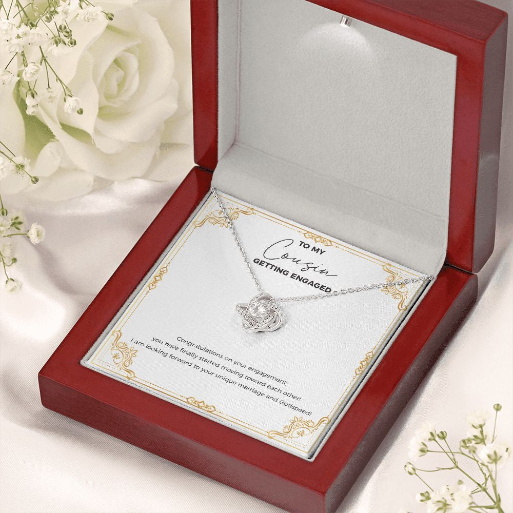Finally Moving Each Other love knot necklace premium led mahogany wood box
