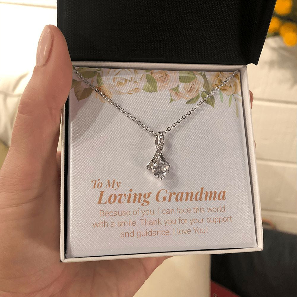 Face The World With A Smile alluring beauty necklace in hand