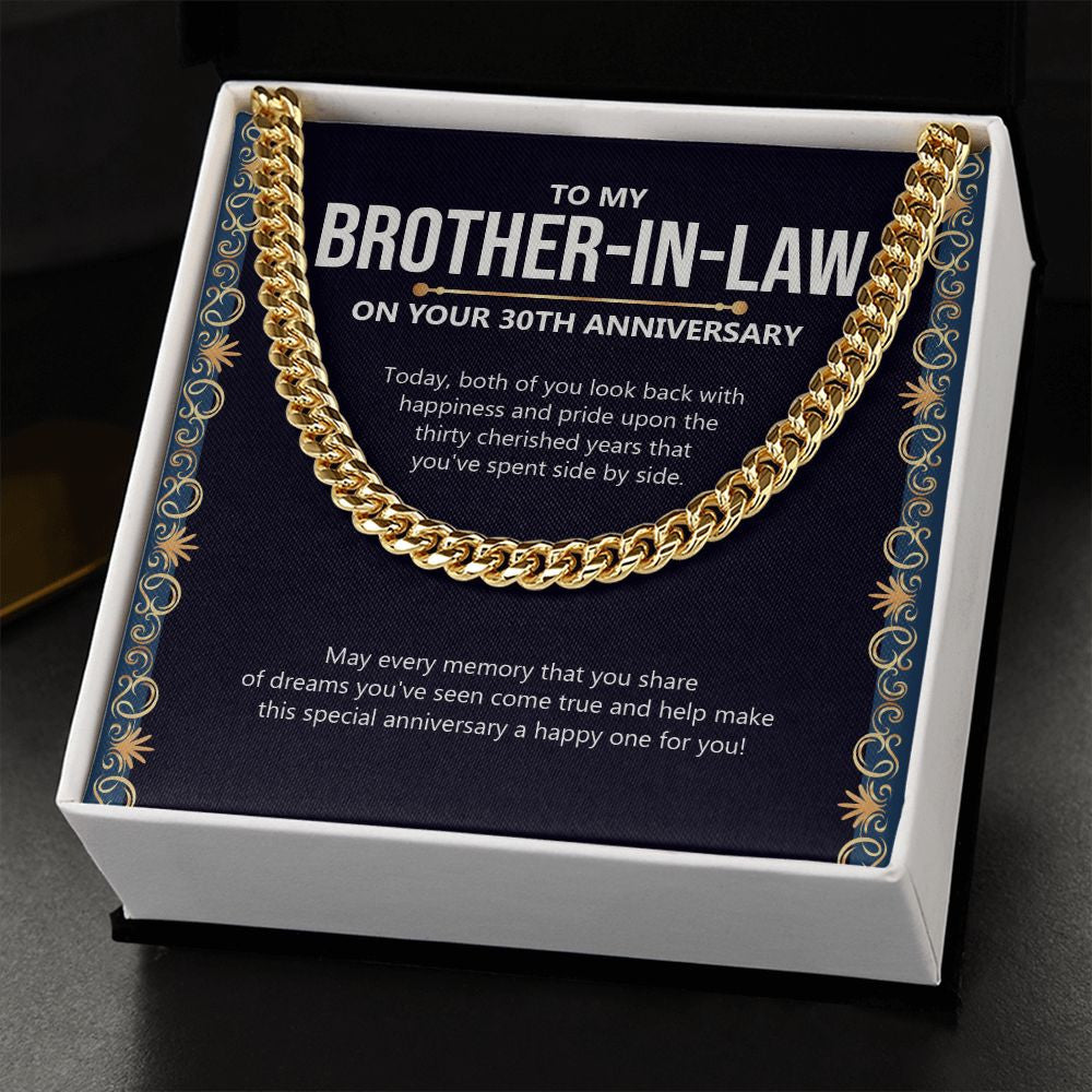 Fifty Cherished Years cuban link chain gold standard box