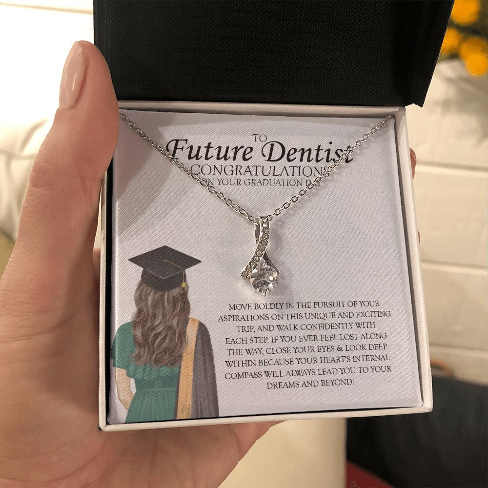 Move Boldly alluring beauty necklace in hand