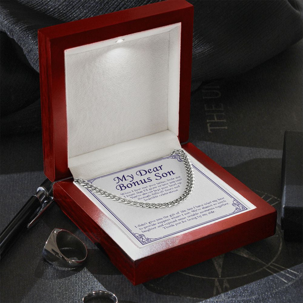 Heartfelt Celebrations cuban link chain silver premium led mahogany wood box