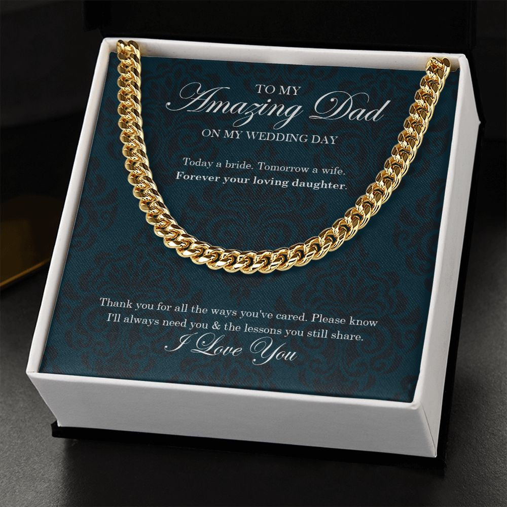 Ways You Cared cuban link chain gold standard box