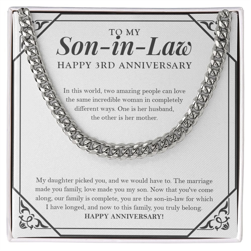 In Completely Different Ways cuban link chain silver front