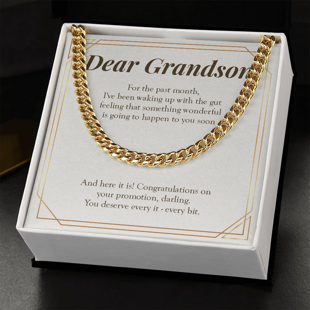You Deserve Every Bit Of It cuban link chain gold standard box