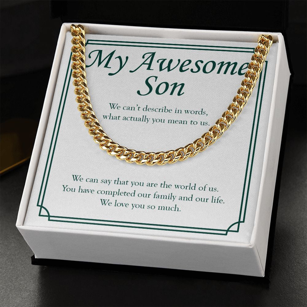 You Are The World Of Us cuban link chain gold standard box