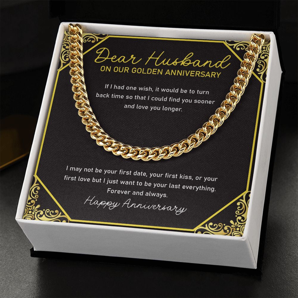 Find You Sooner cuban link chain gold standard box