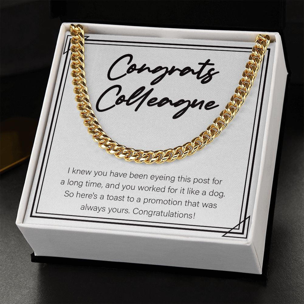 Worked For Like A Dog cuban link chain gold standard box