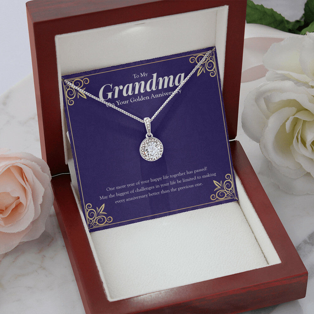 One Happy Life Together eternal hope necklace premium led mahogany wood box