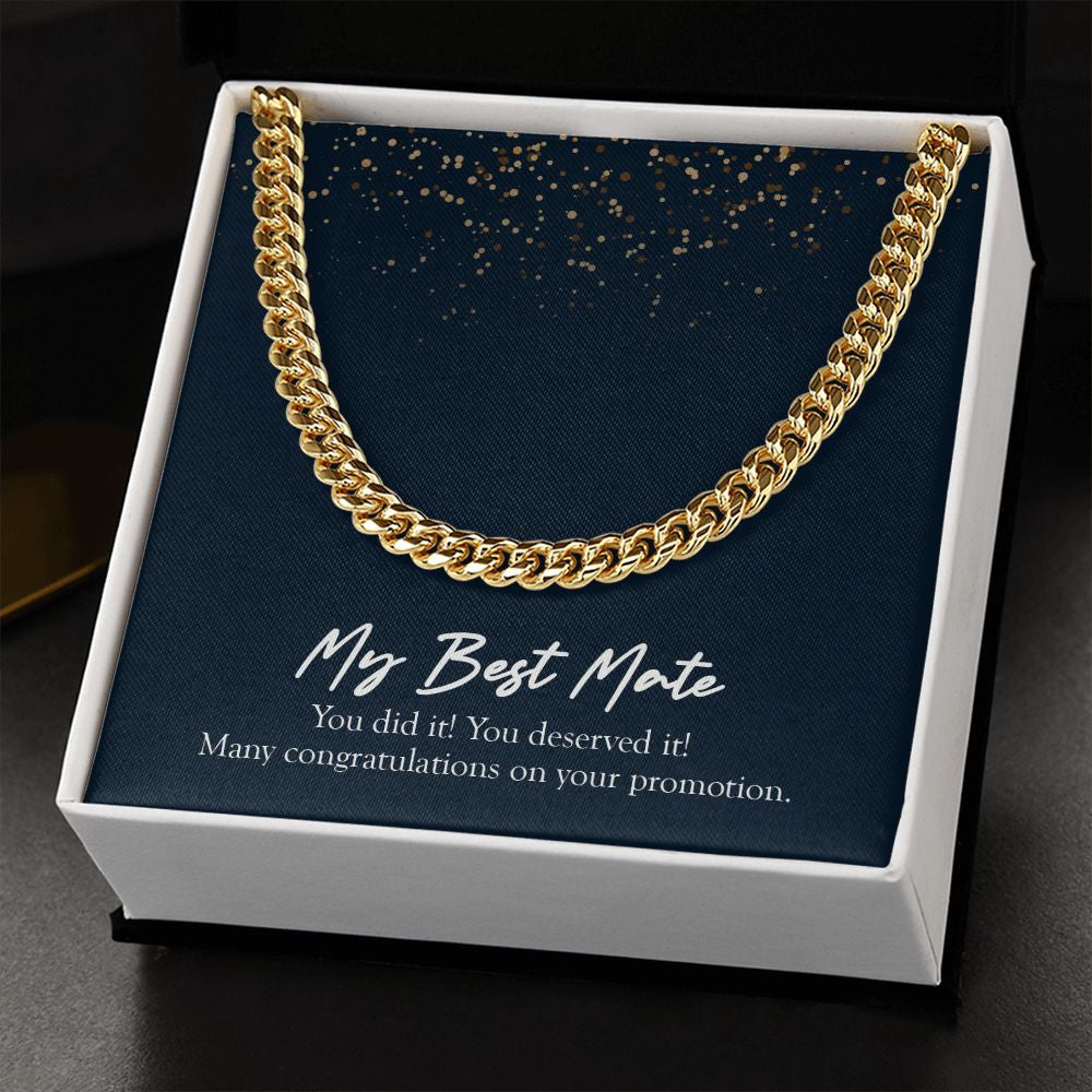 You Deserved It cuban link chain gold standard box