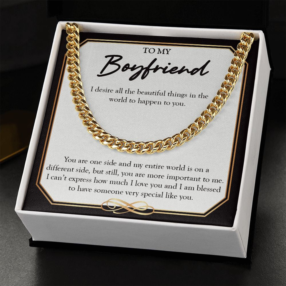 More Important To Me cuban link chain gold standard box