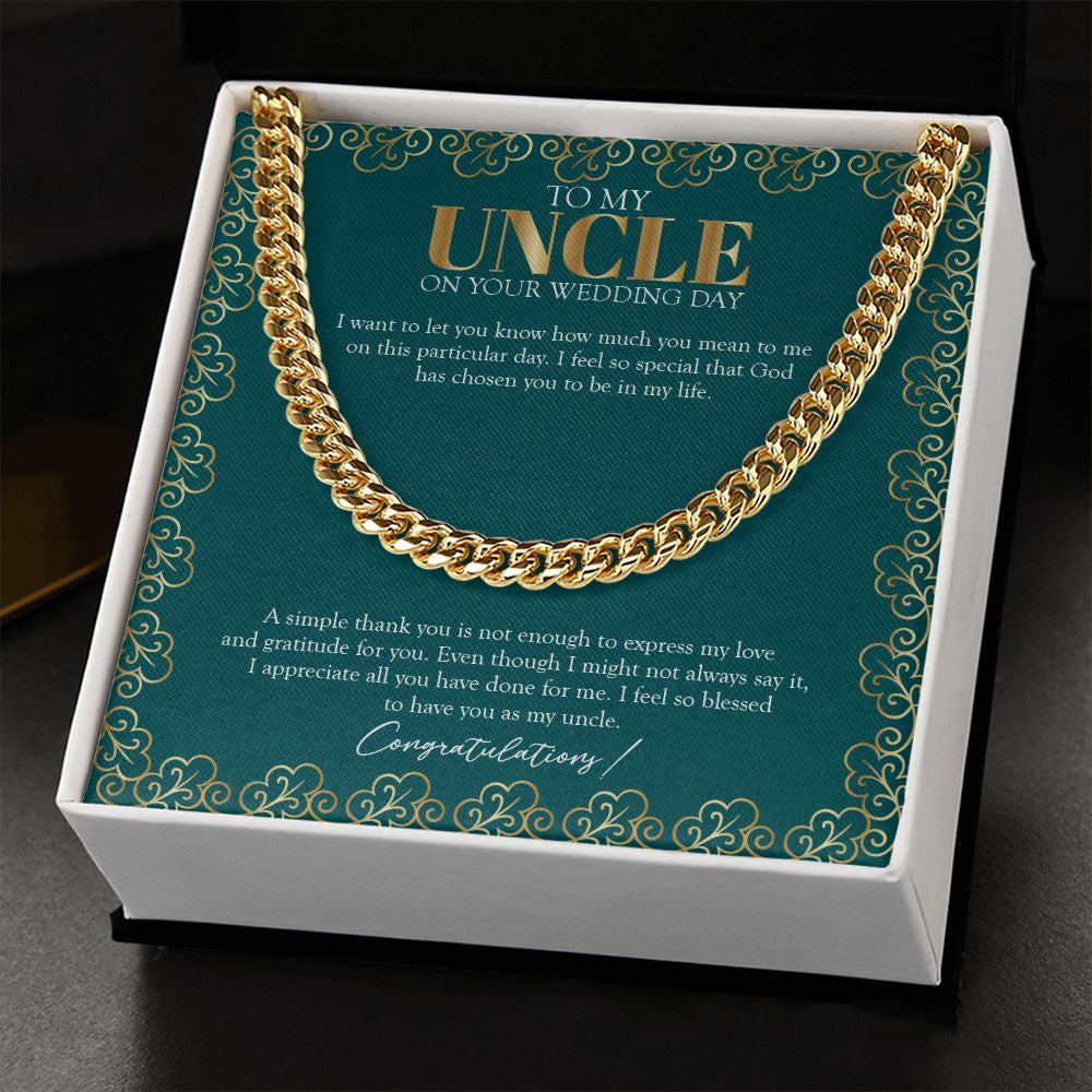 God Has Chosen cuban link chain gold standard box