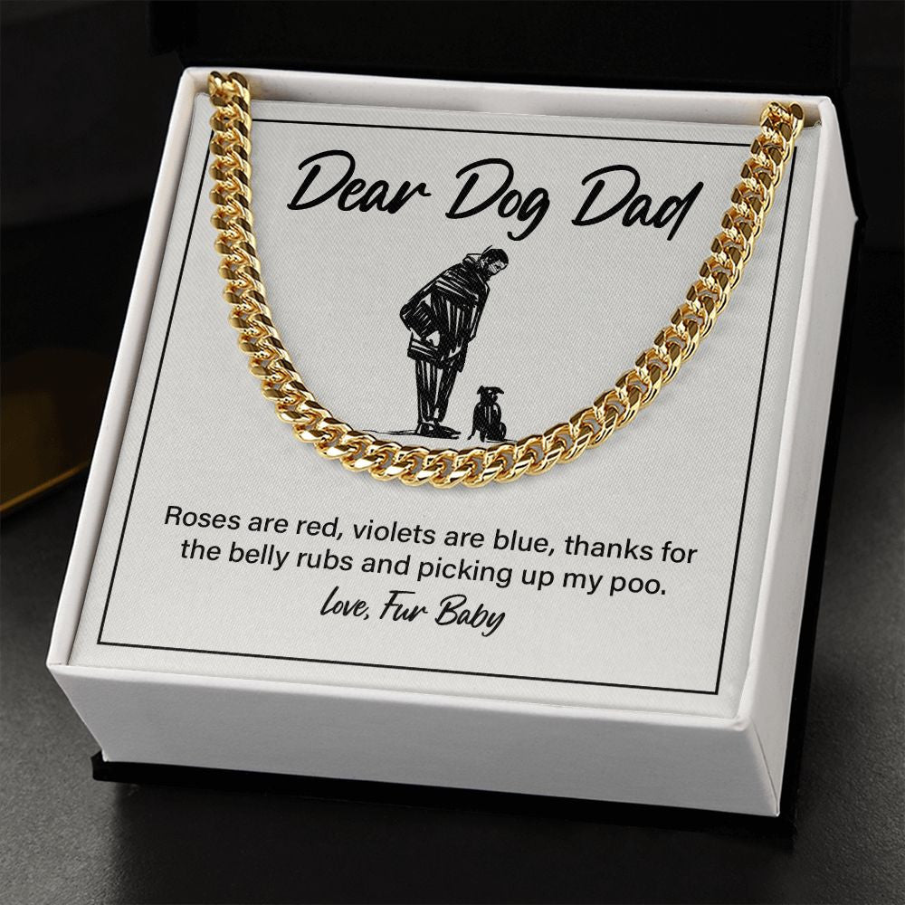 Thanks For The Belly Rubs cuban link chain gold standard box