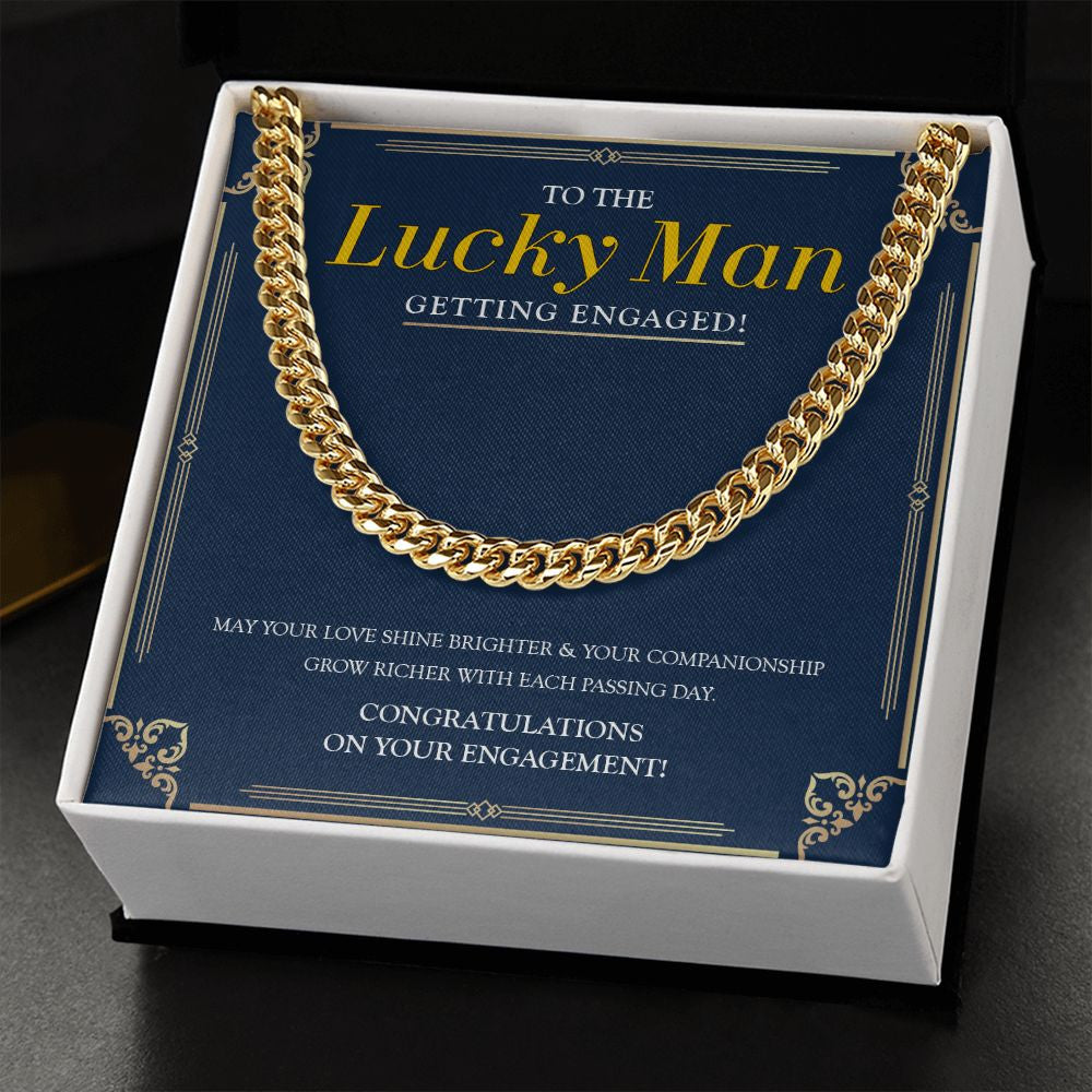 Companionship Grow Richer cuban link chain gold standard box