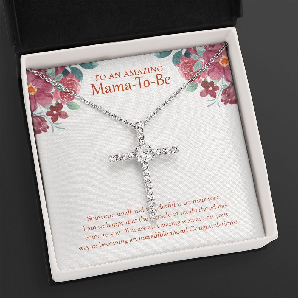 Small And Wonderful Way cz cross necklace close up