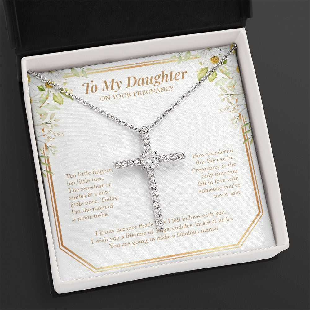 Someone You've Never Met cz cross necklace close up