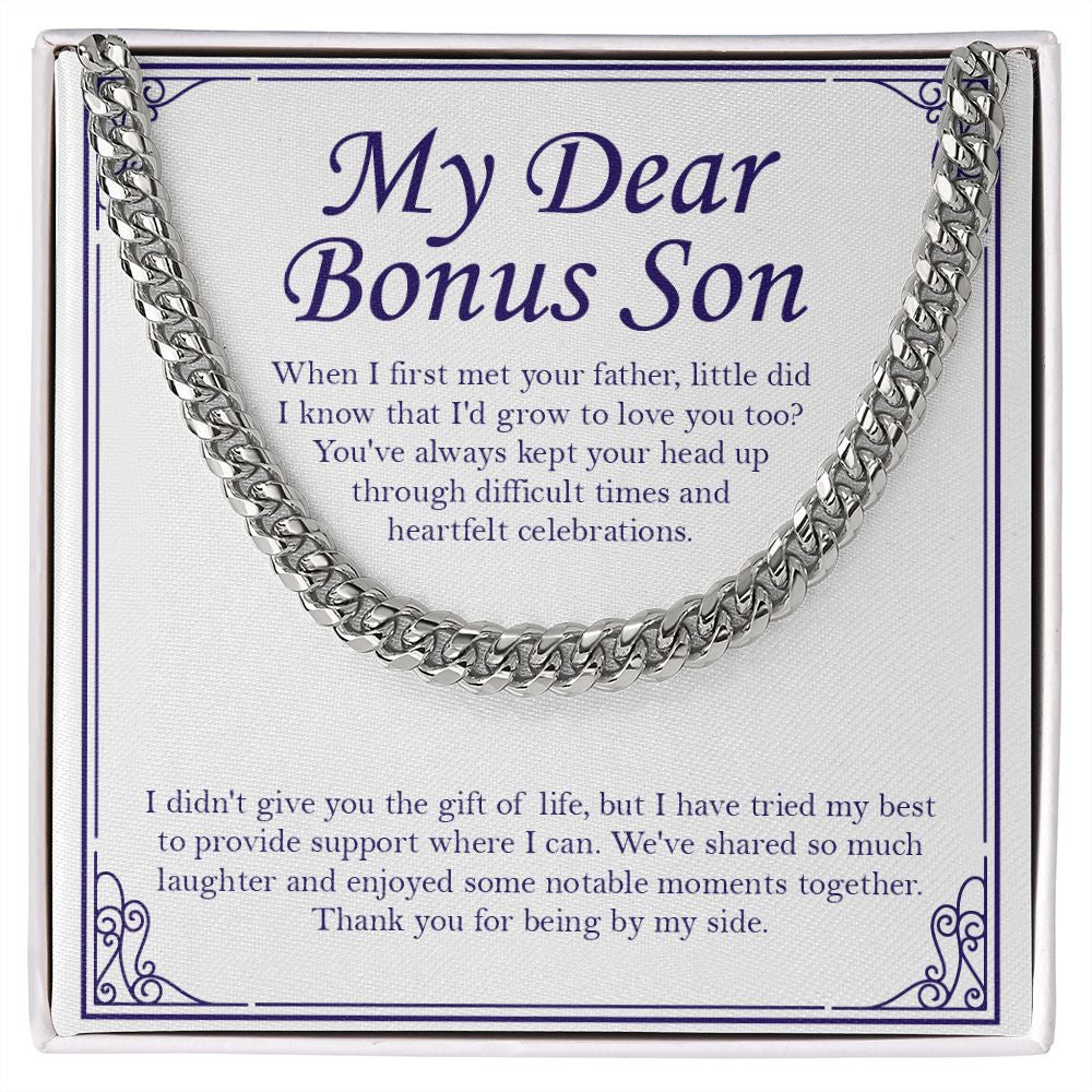 Heartfelt Celebrations cuban link chain silver front