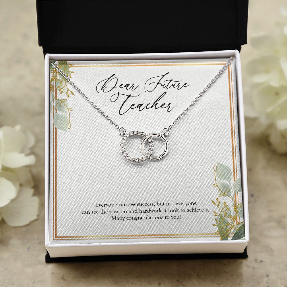 The Passion and Hard Work double circle necklace close up