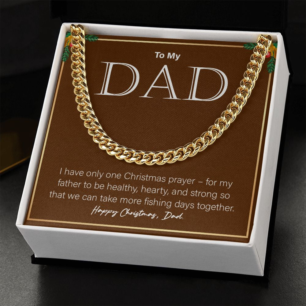 Take More Fishing Days Together cuban link chain gold standard box