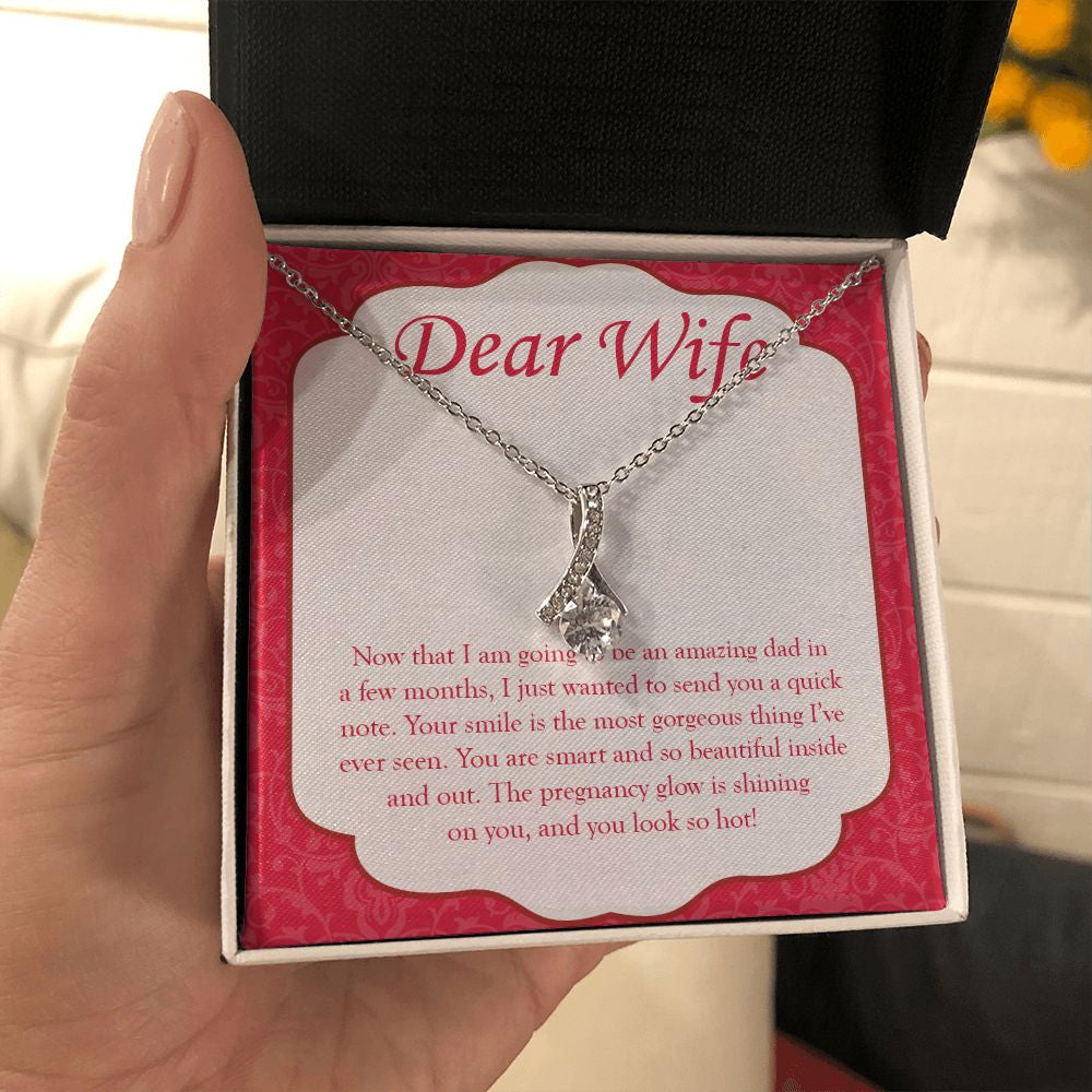 Pregnancy Glow Is Shining alluring beauty necklace in hand