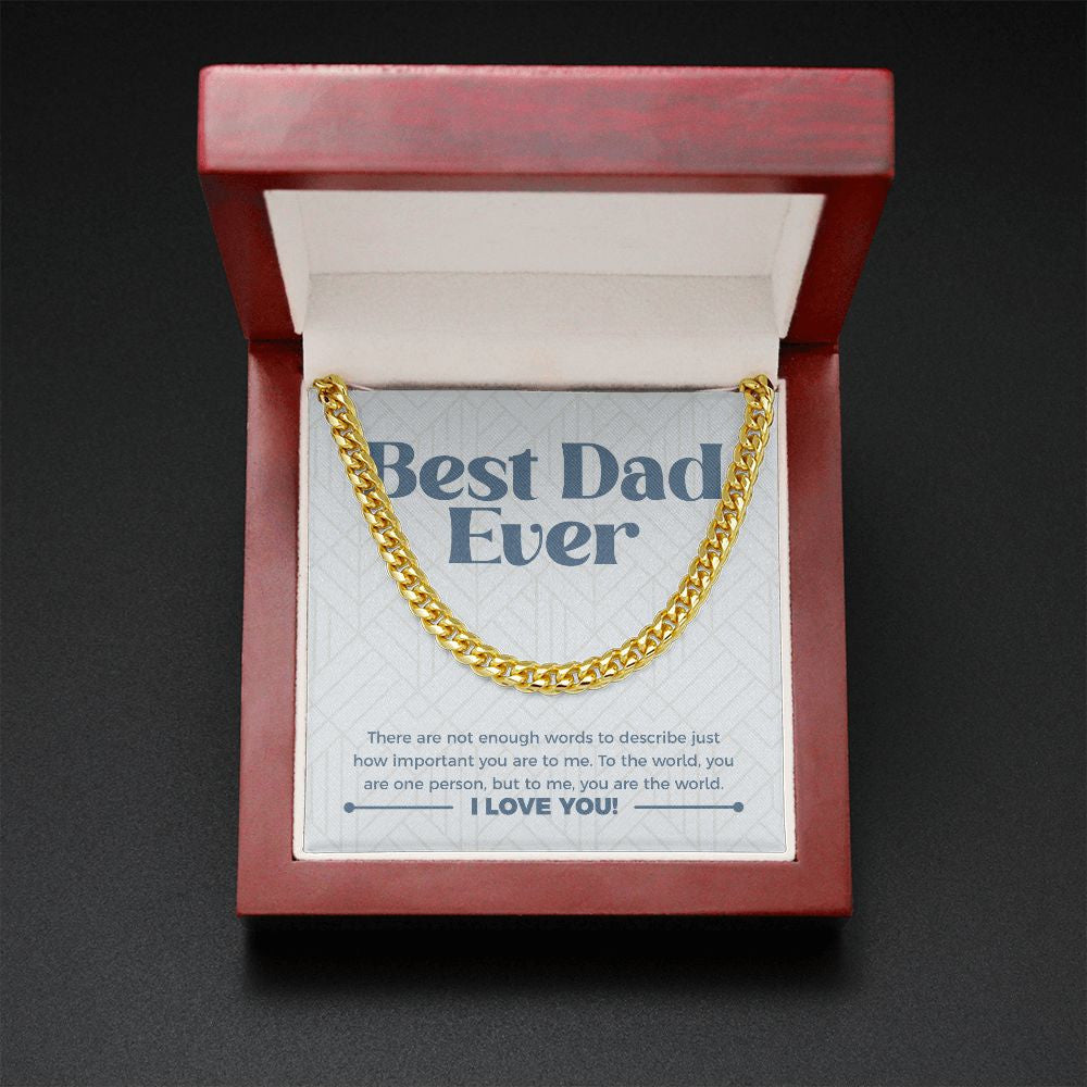 You are the World cuban link chain gold mahogany box led