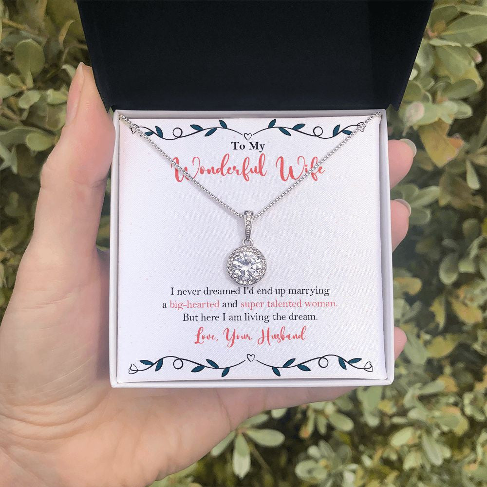 Big hearted Woman eternal hope necklace in hand