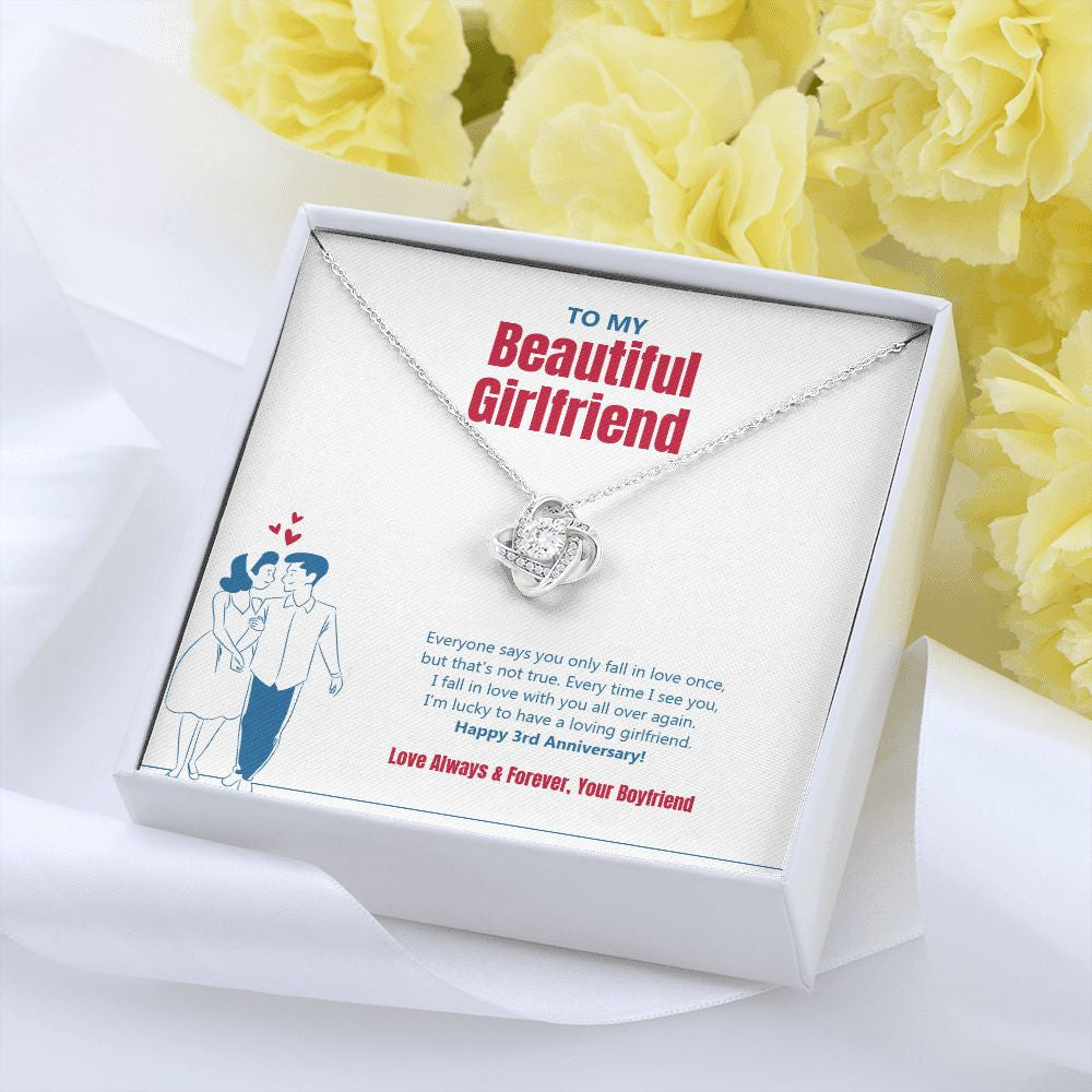 I Am Lucky To Have You love knot pendant yellow flower