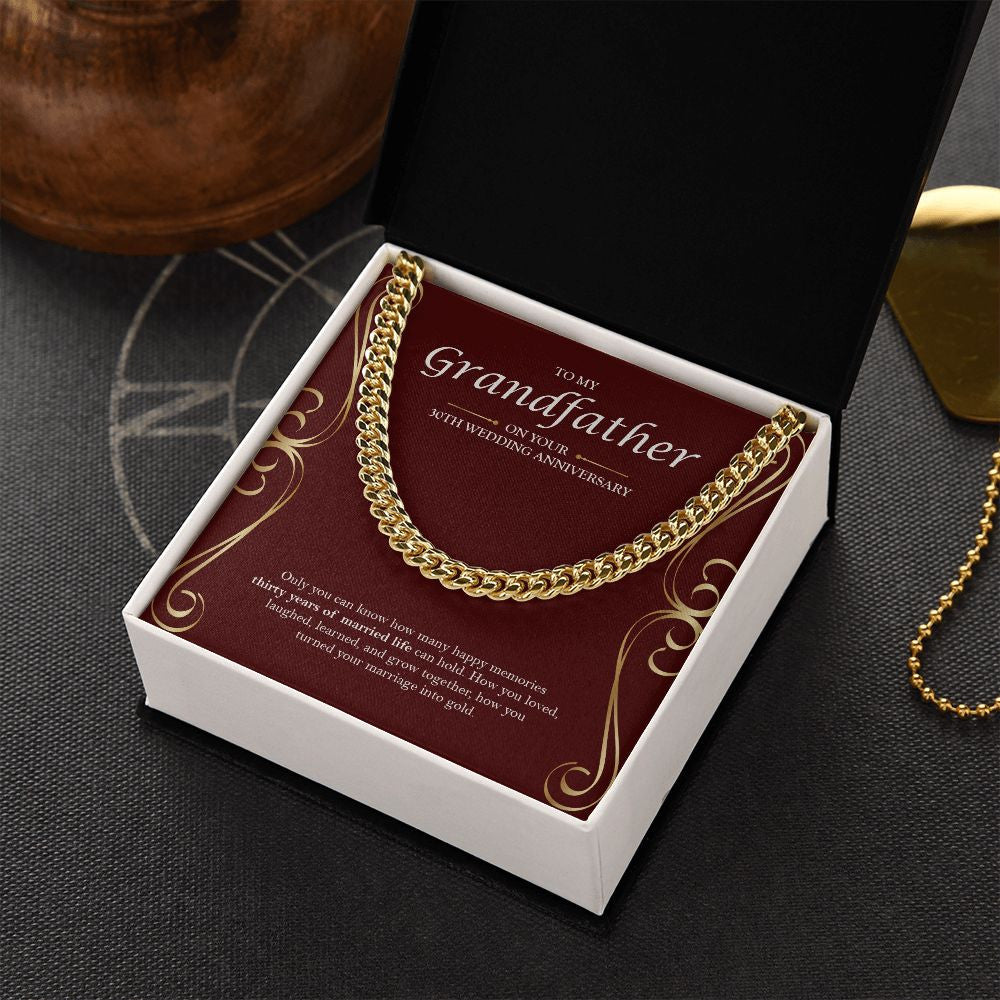 Only You Can Know How cuban link chain gold box side view