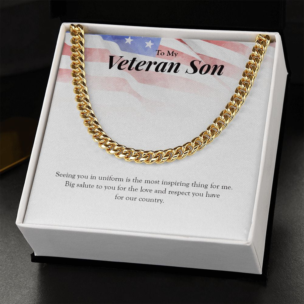 Big Salute To You cuban link chain gold standard box