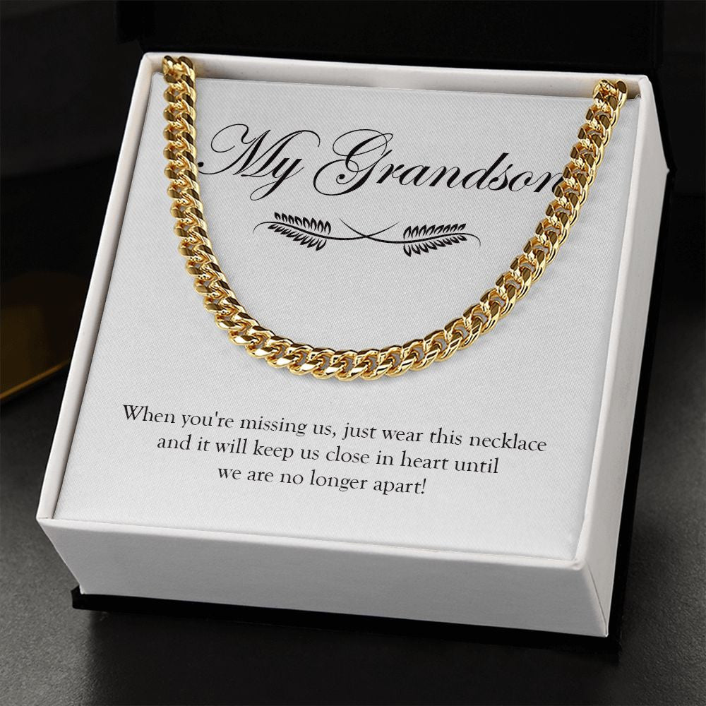 Until No Longer Apart cuban link chain gold standard box