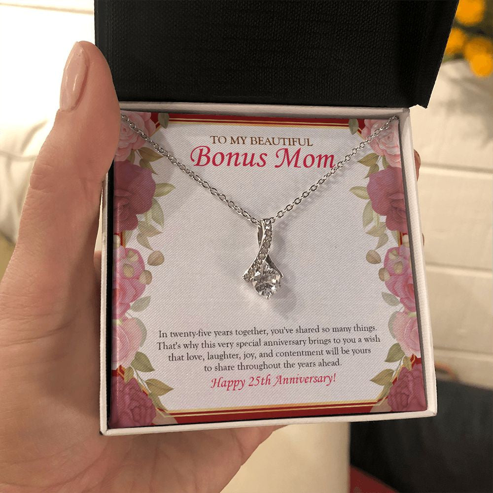 In 25 Years Together alluring beauty necklace in hand