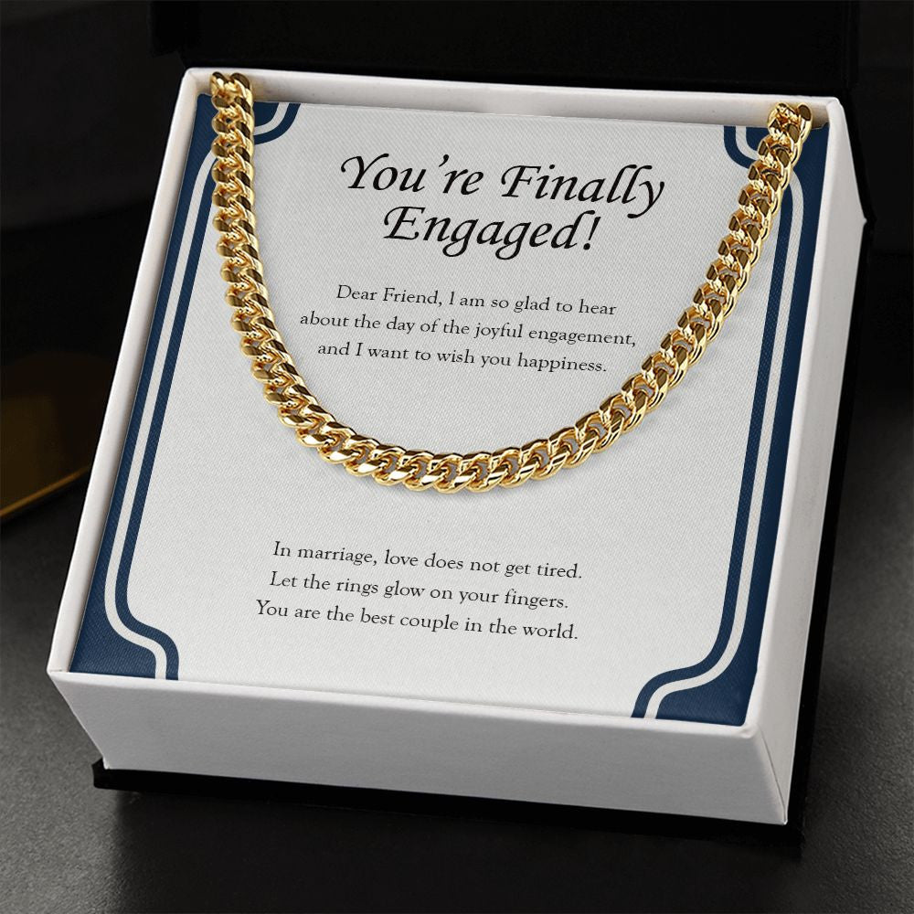 Love Does Not Get Tired cuban link chain gold standard box