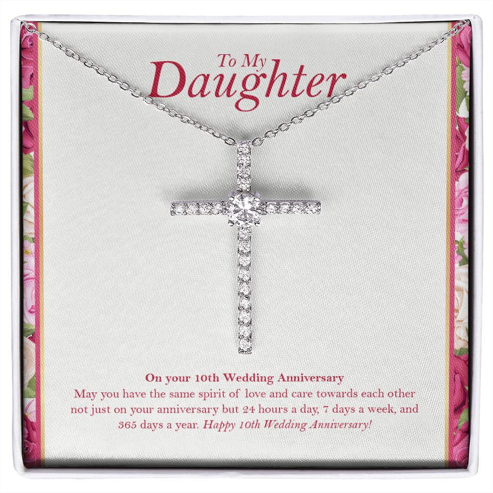 7 Days A Week cz cross necklace front