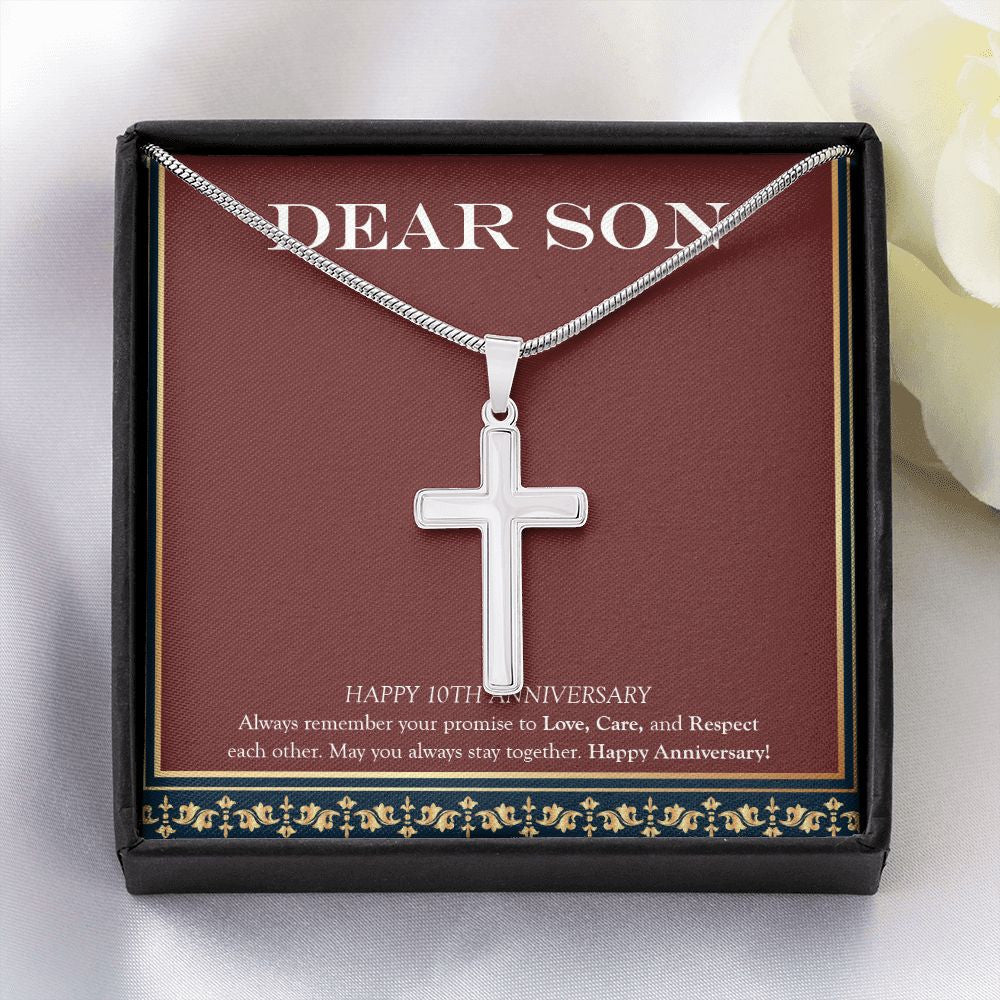 May You Always Stay stainless steel cross yellow flower