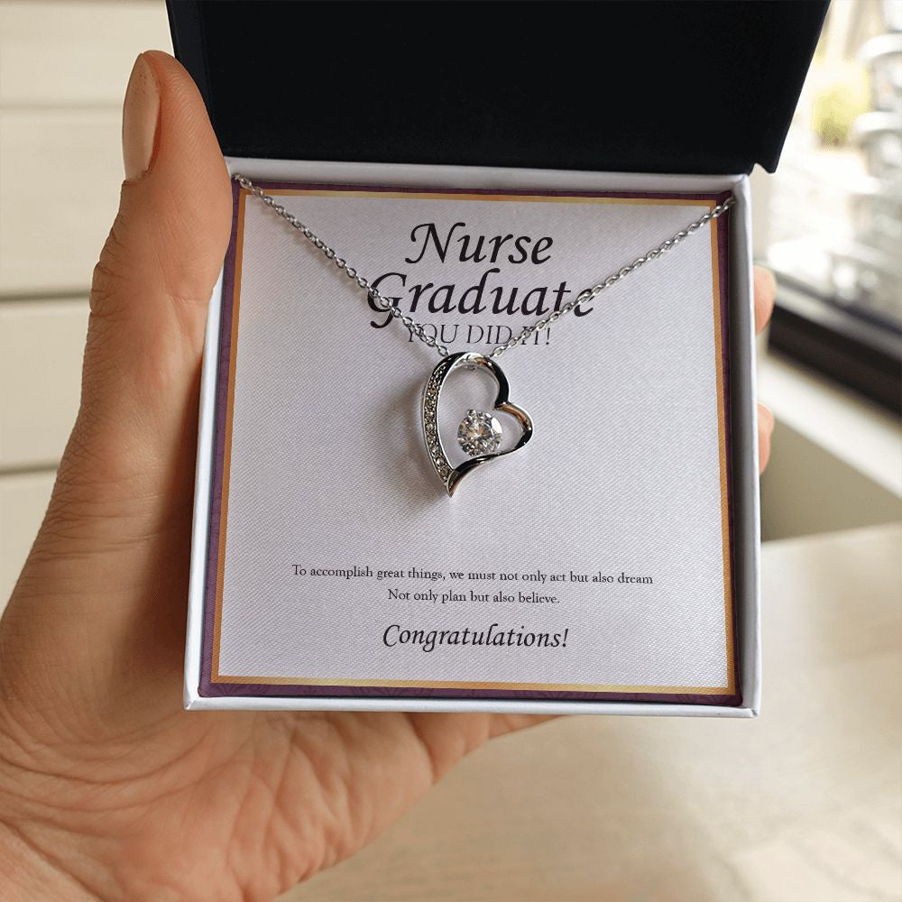 We Must Not Only Act forever love silver necklace in hand