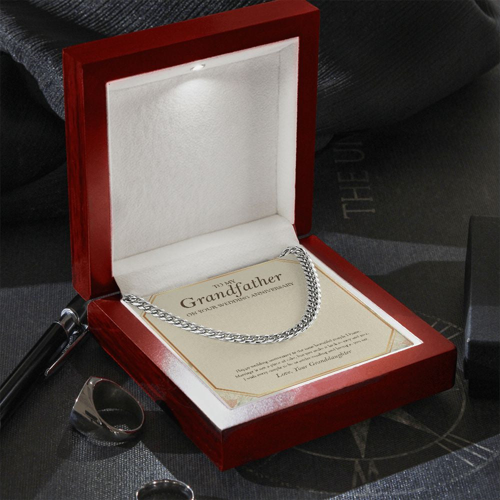 To The Most Beautiful Couple cuban link chain silver premium led mahogany wood box