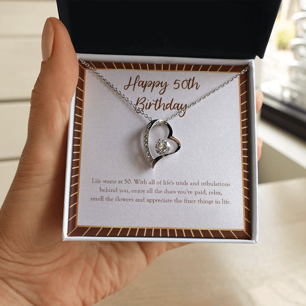 Finer Things In Life forever love silver necklace in hand