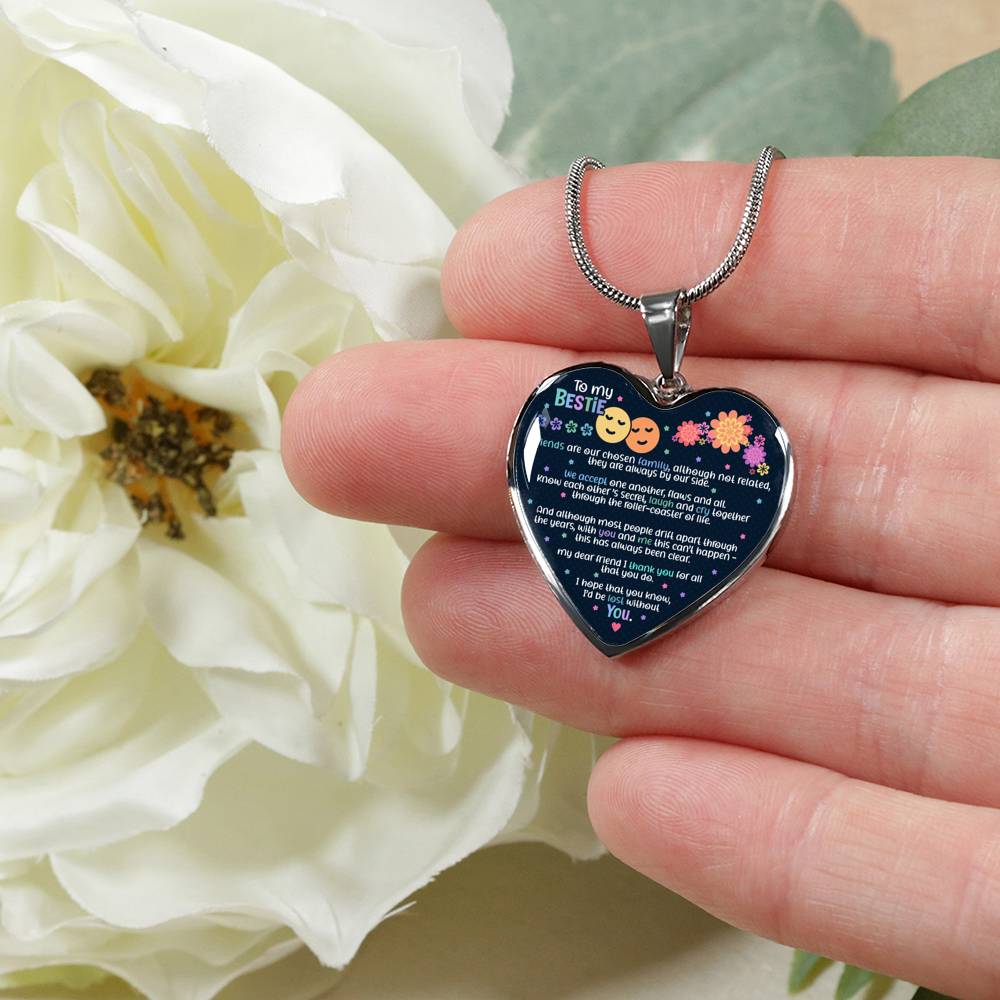 Friends Are Our Chosen Family - Gift For Best Friend Heart Pendant Necklace