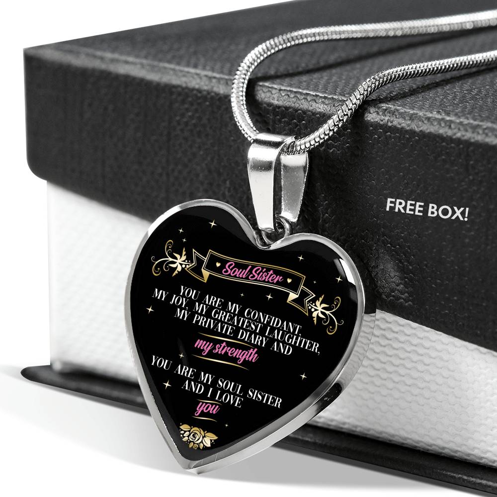 My Greatest Laughter - Gift For Soul Sister Heart Pendant Necklace
