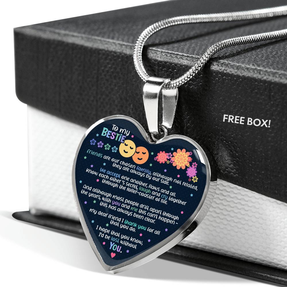 Friends Are Our Chosen Family - Gift For Best Friend Heart Pendant Necklace