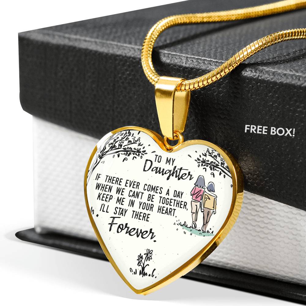 Keep Me In Your Heart - Gift For Daughter From Mom Heart Pendant Necklace