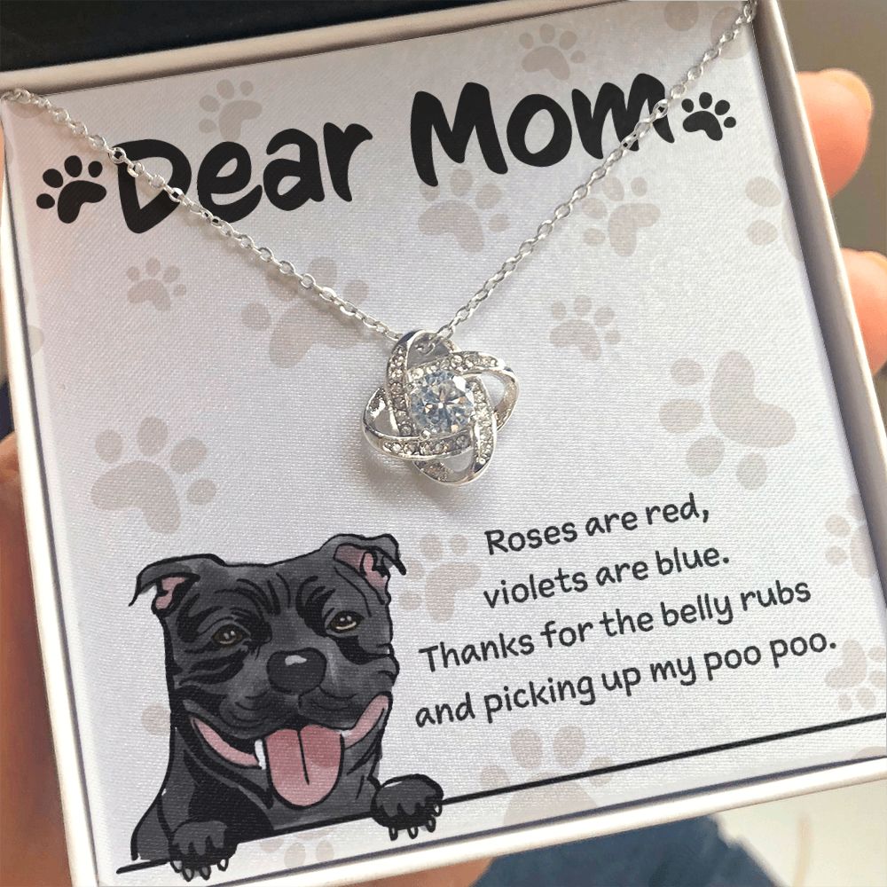 Cane Corso Mom "Belly Rubs Poo Poo" Love Knot Necklace