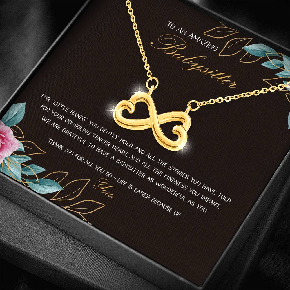 Little Hands You Gently Hold - Gift For Babysitter Infinity Necklace