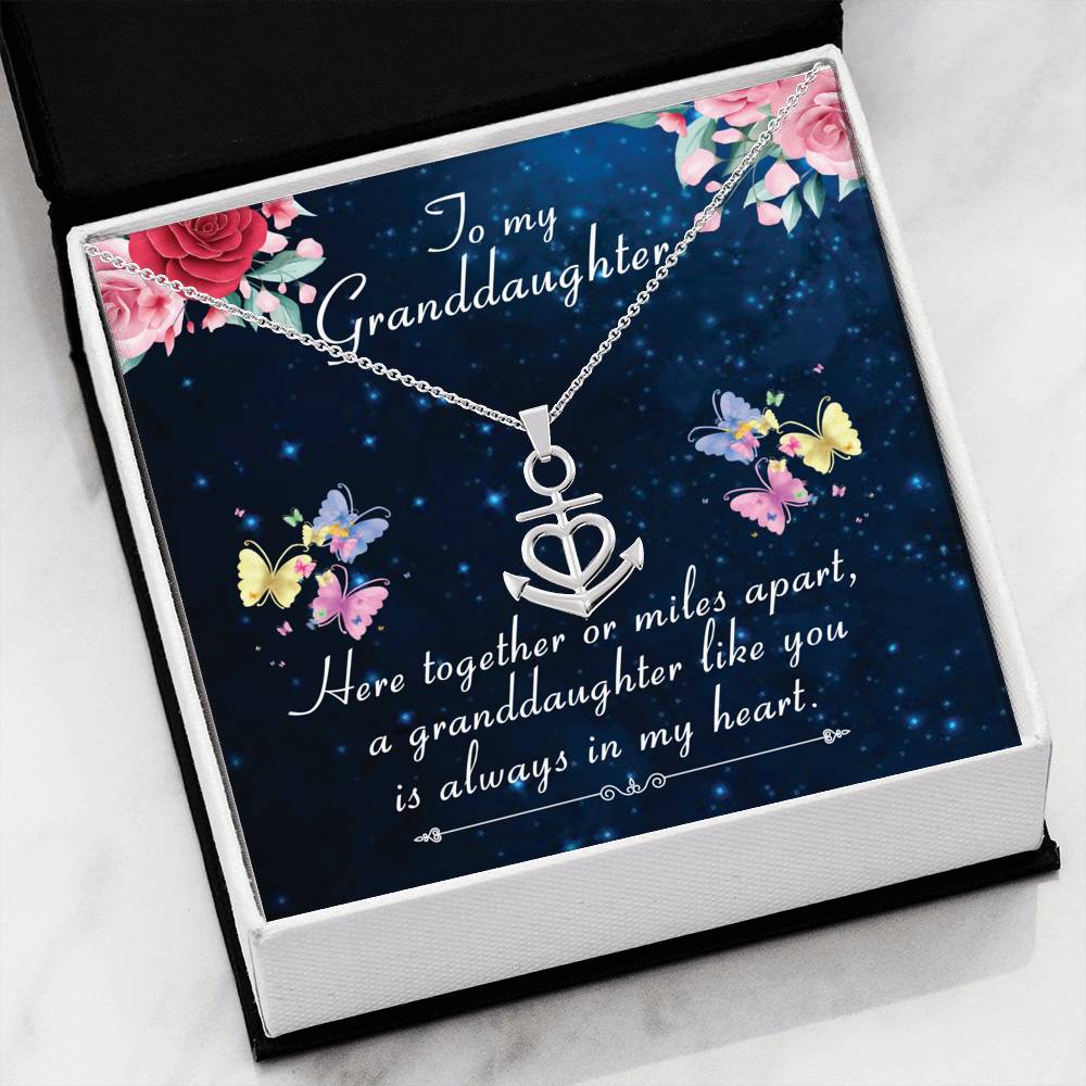 Always In My Heart - To My Grand Daughter Anchor Necklace