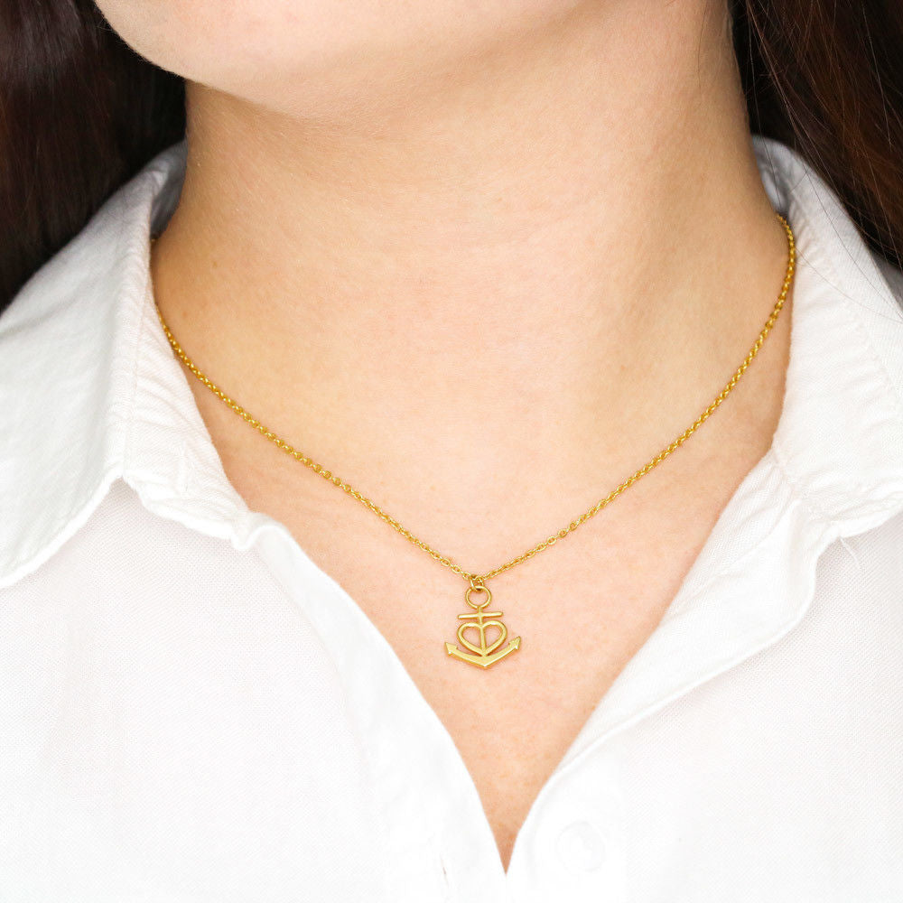 Always In My Heart - To My Grand Daughter Anchor Necklace