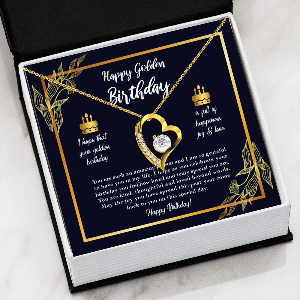 Happy Golden Birthday - Birthday Gift Forever Love Necklace