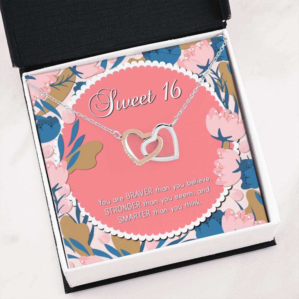 Braver Than You Believe - Sweet 16 Gifts Double Heart Necklace